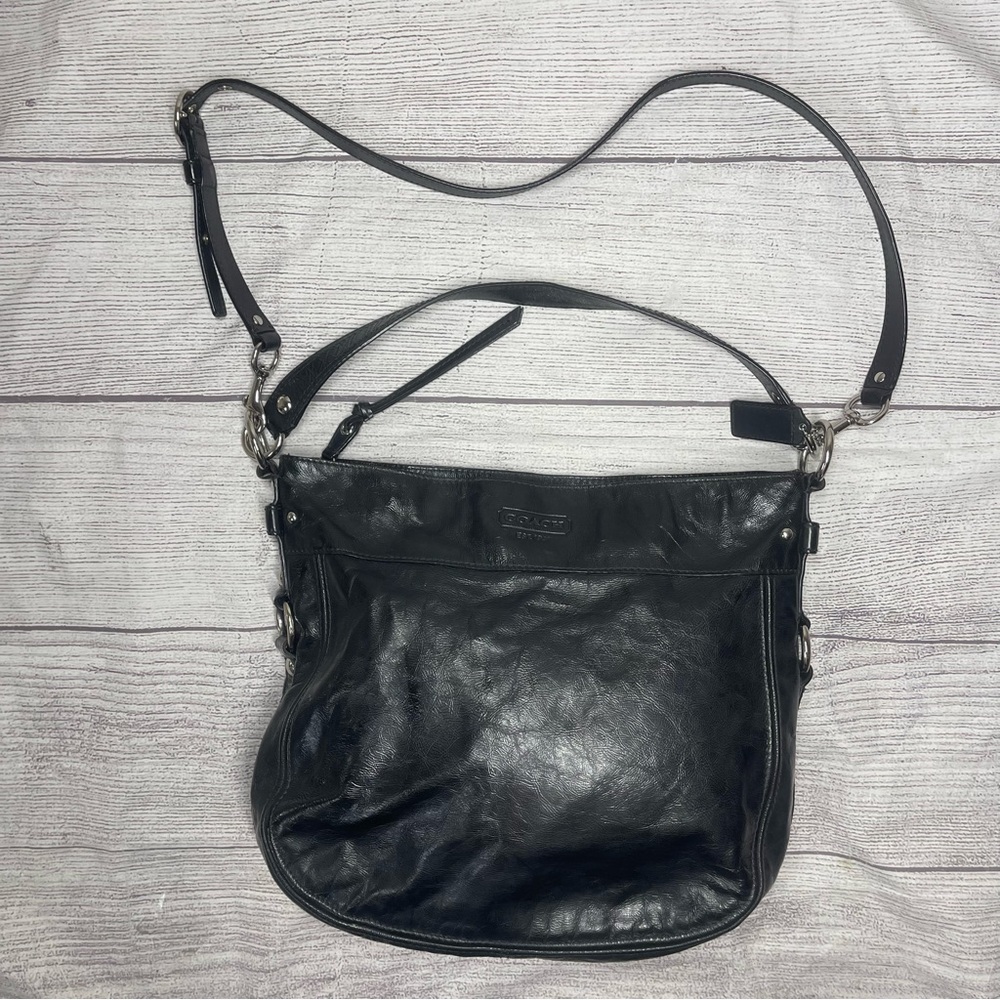 Coach Women's Black Leather Zoe Convertible Shoulder Crossbody Hobo Bag
